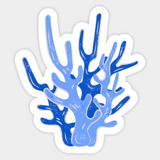 Blue and tan coral Sticker